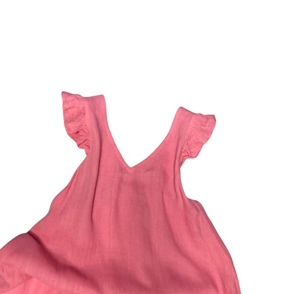 Sunshine Tienda Flamingo Sofia 100% Linen Pink Maxi Dress size L - Picture 6 of 10